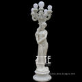 New Products Life Size White Marble Lady Lamp Statue